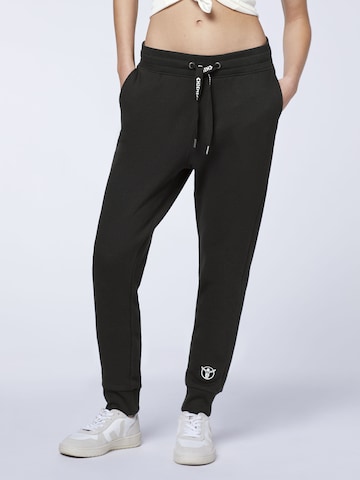 CHIEMSEE Tapered Pants in Black: front