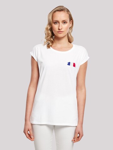 T-shirt 'France Frankreich Flagge Fahne' F4NT4STIC en blanc : devant