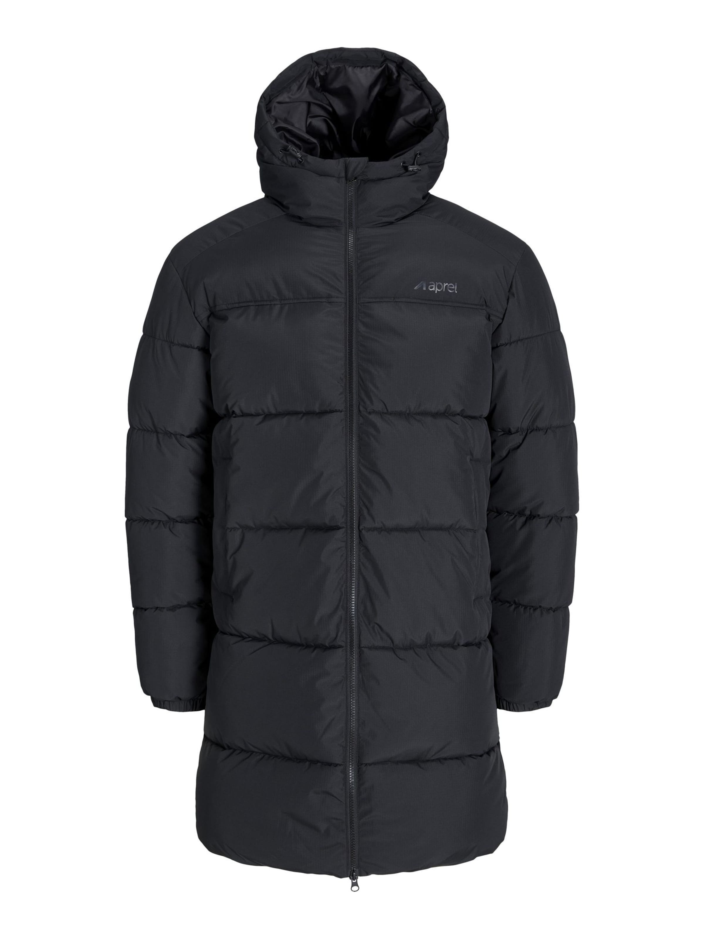 Cappotto invernale di aprel in nero: frontale