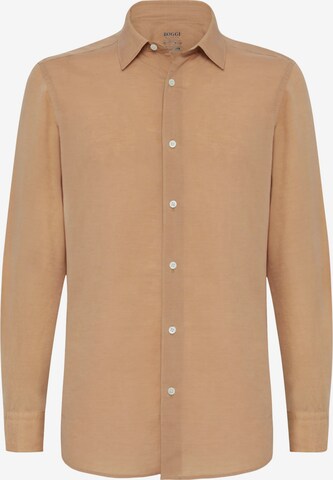 Boggi Milano Button Up Shirt in Orange: front