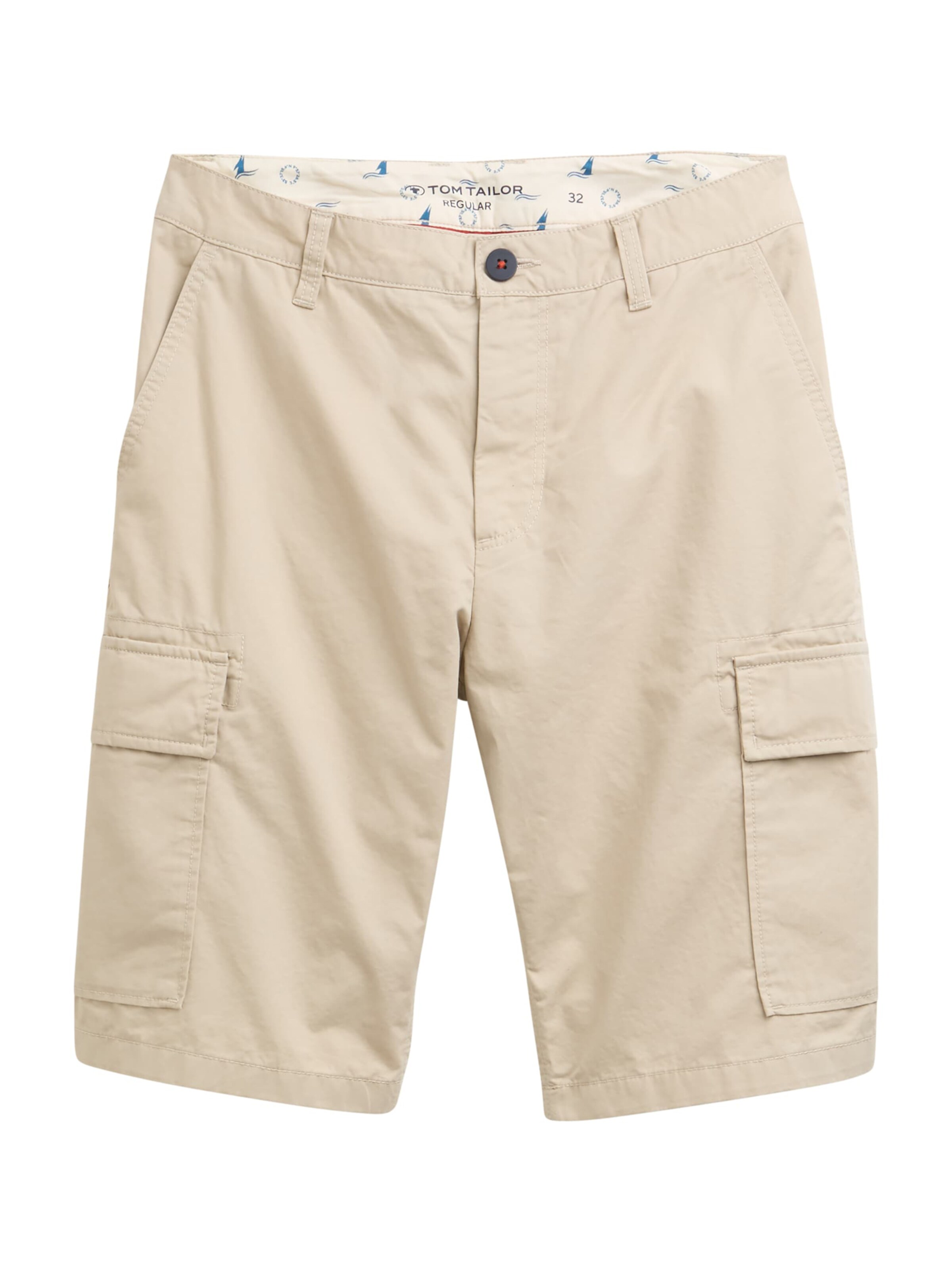 TOM TAILOR Regular Cargo Pants in Beige: front