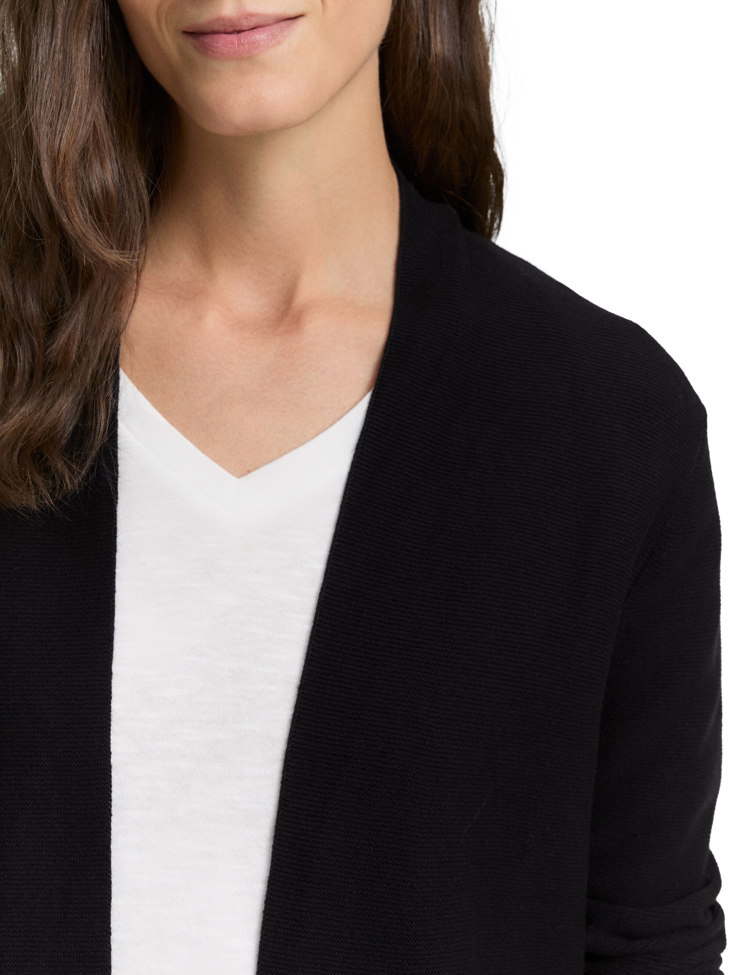 TOM TAILOR Knit Cardigan in Black