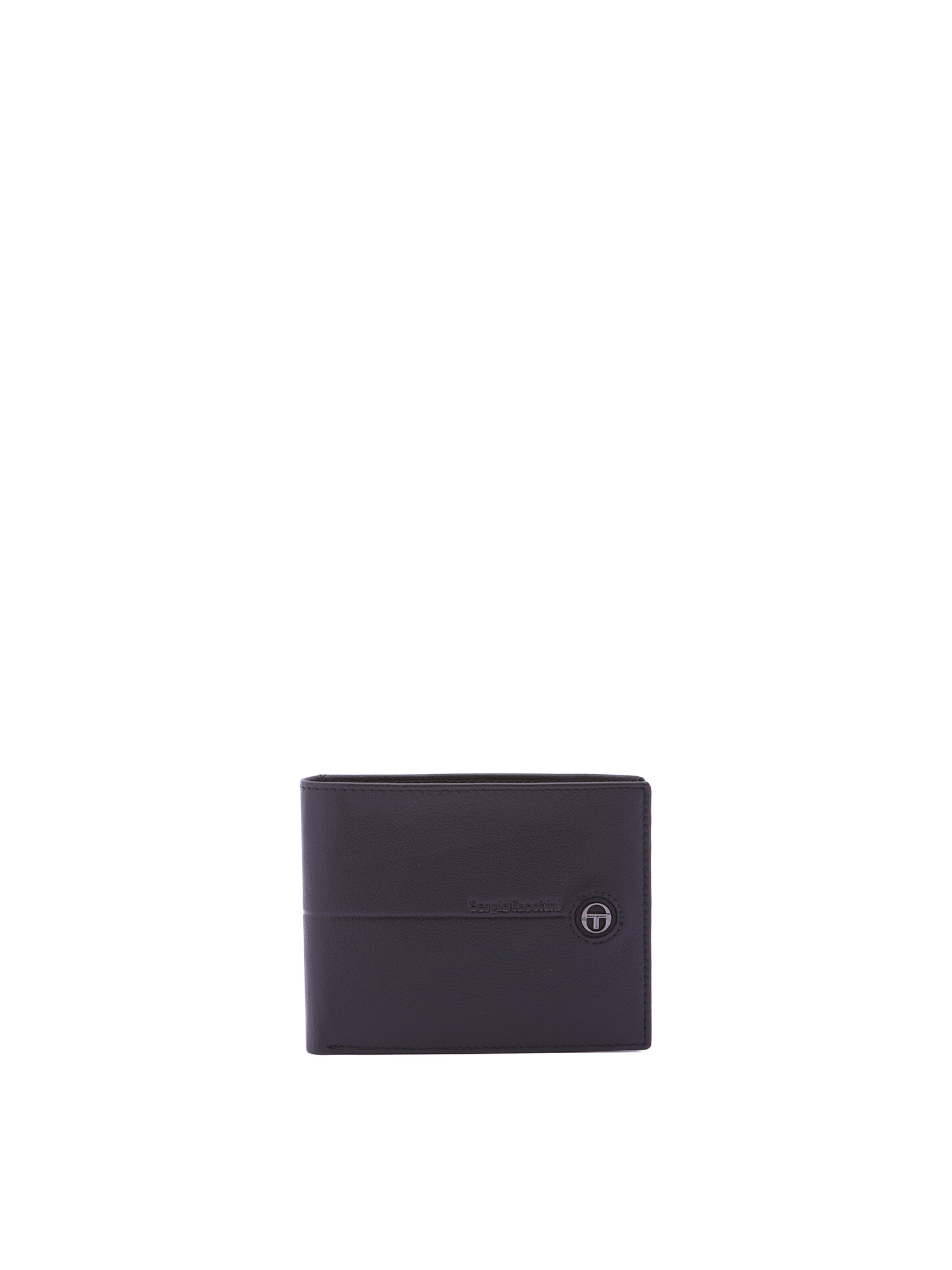 Portamonete 'Portafoglio Uomo Vera Pelle Sergio Tacchini Nero Compatto 10x12,5 cm' di Sergio Tacchini in nero: frontale
