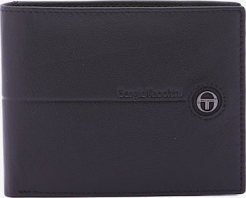 Portamonete 'Portafoglio Uomo Vera Pelle Sergio Tacchini Nero Compatto 10x12,5 cm' di Sergio Tacchini in nero: frontale