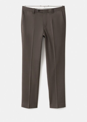 MANGO MAN Slim fit Pleat-Front Pants 'Milan' in Brown