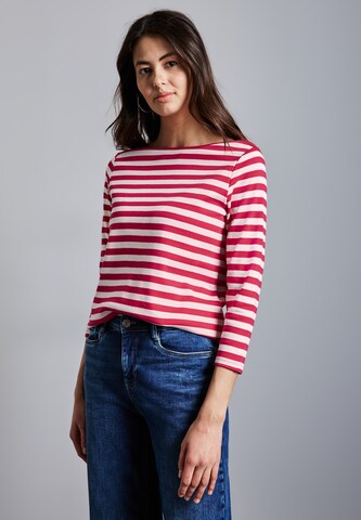 STREET ONE Gestreiftes Shirt in Pink: Vorderseite