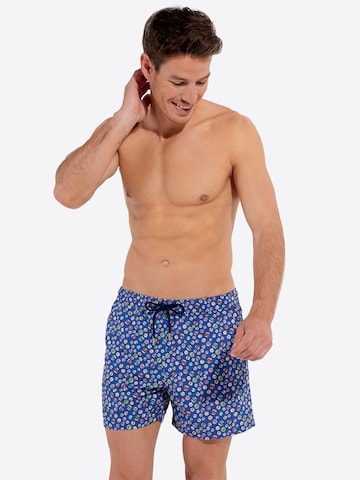 HOM Badeshorts ' Beach Boxer Socoa ' in Blau: Vorderseite