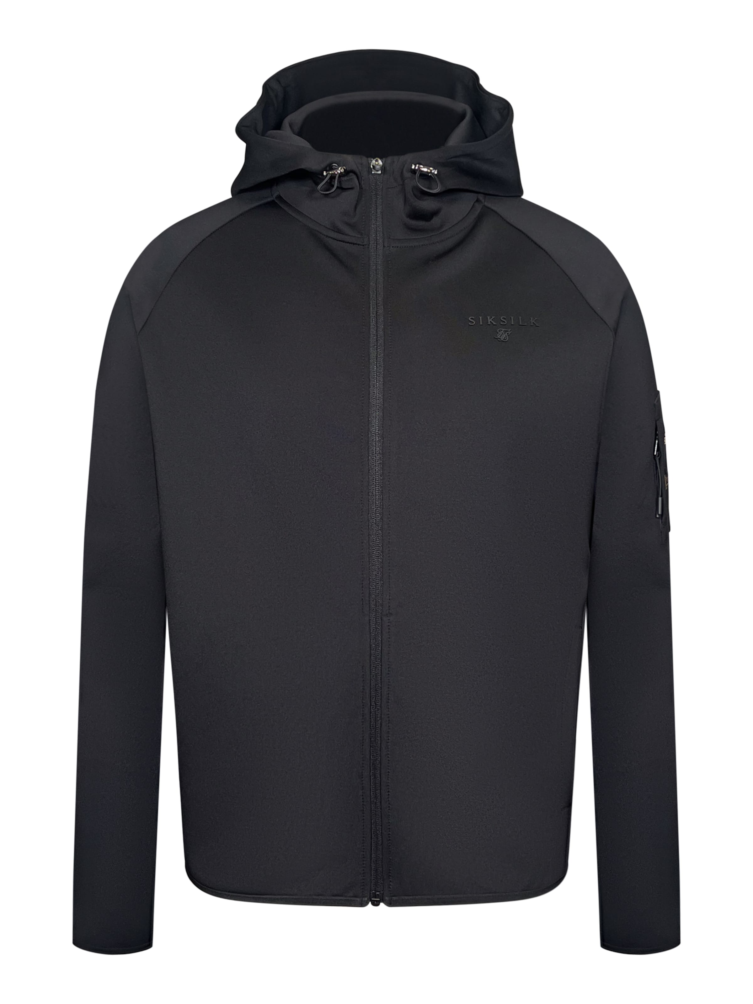 SikSilk Sweat jacket in Black: front