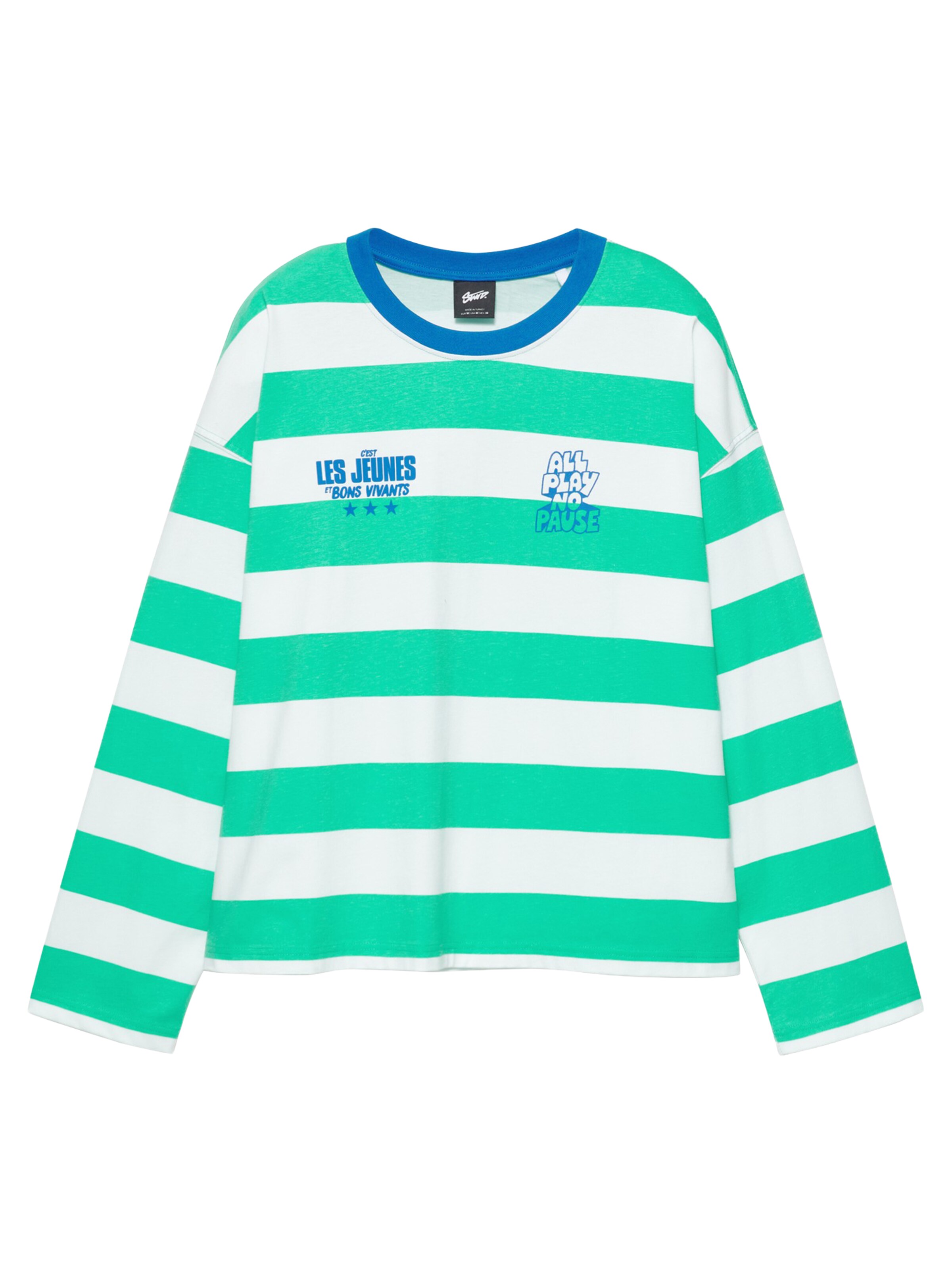zafir / menta / fehér Pull&Bear Póló 'STWD' - XS, Termék nézet