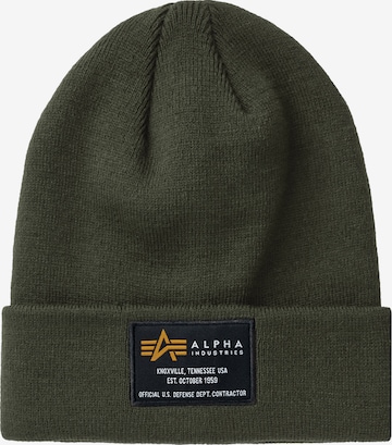 žalia ALPHA INDUSTRIES Megzta kepurė: priekis