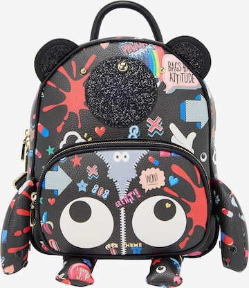 MYMO - Mochila 'Pop Eyetheme' em preto: frente