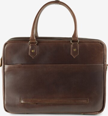 Buckle & Seam Document Bag 'Albert' in Brown