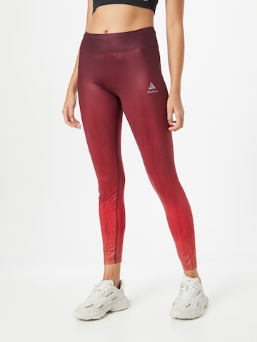 ODLO Skinny Workout Pants 'Zeroweight' in Red: front