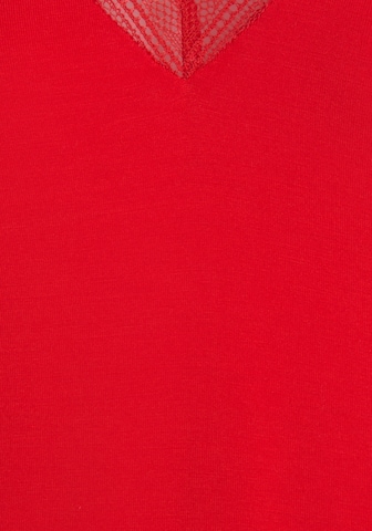 LASCANA - Camiseta para dormir en rojo