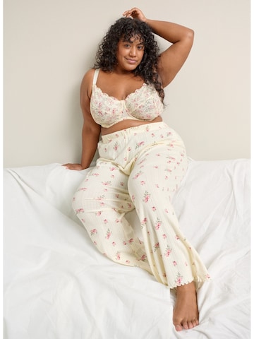 Zizzi Панталон пижама 'MPointy' в бяло