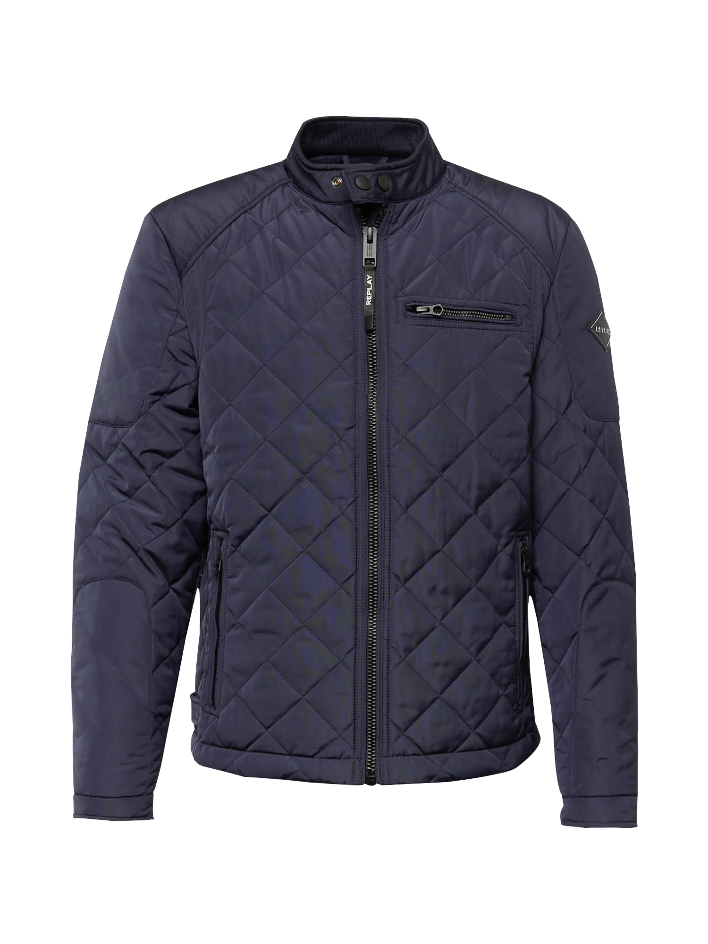 REPLAY Přechodná bunda – modrá: přední strana