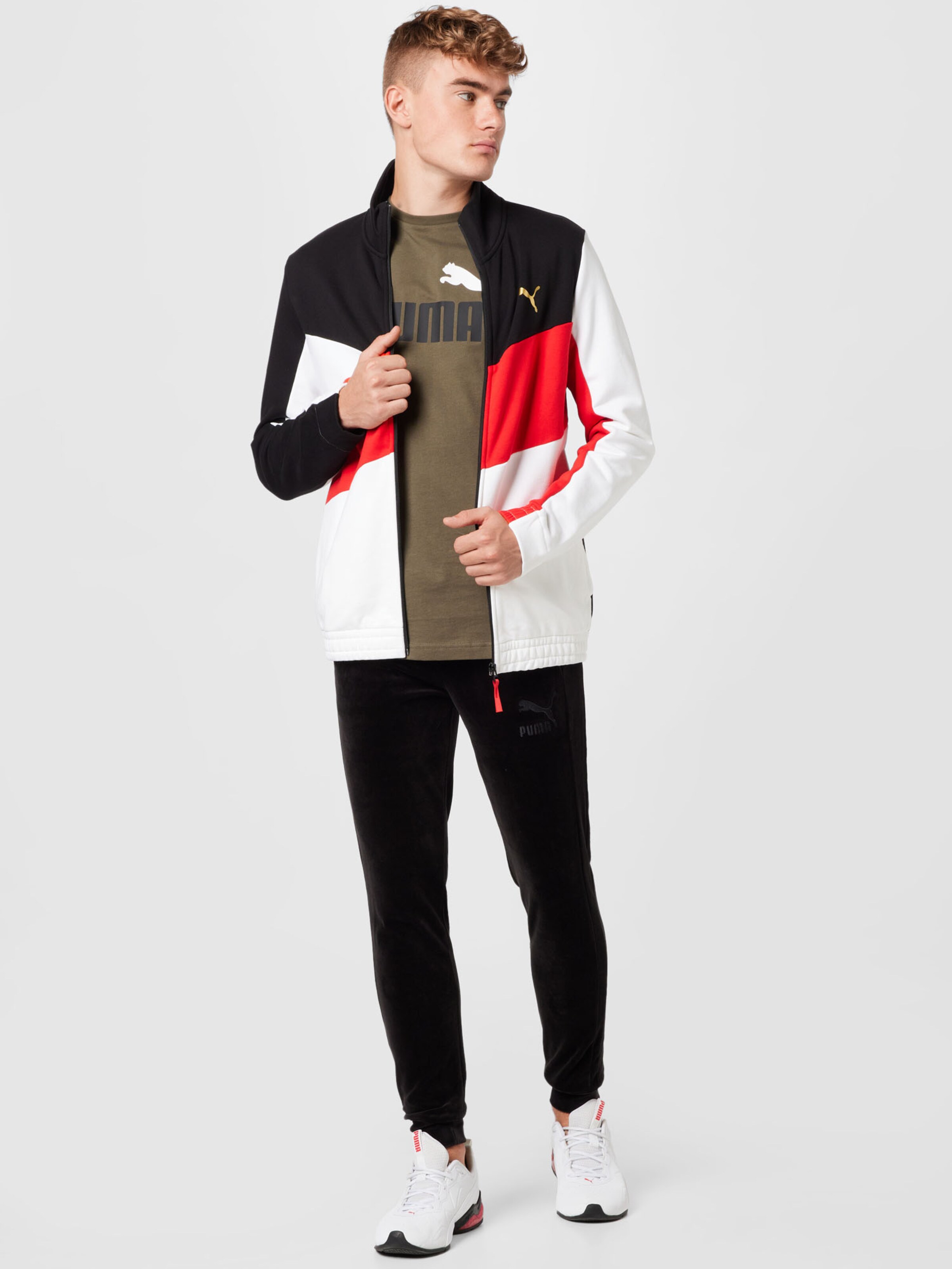 Männer Sportbekleidung PUMA Sportsweatjacke in Schwarz, Weiß - ZW16791 Männer Sportbekleidung PUMA Sportsweatjacke in Schwarz, Weiß - ZW16791