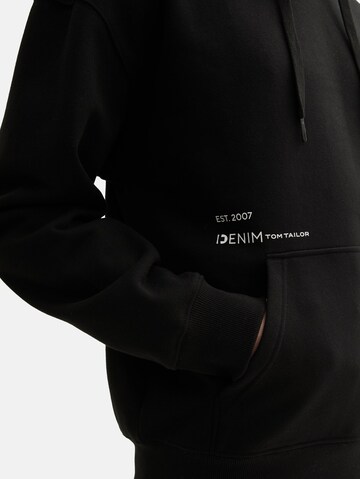 TOM TAILOR DENIM Hoodie in Schwarz