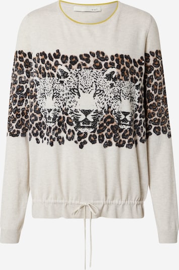 OUI Pullover in braun / senf / hellgrau / schwarz, Produktansicht
