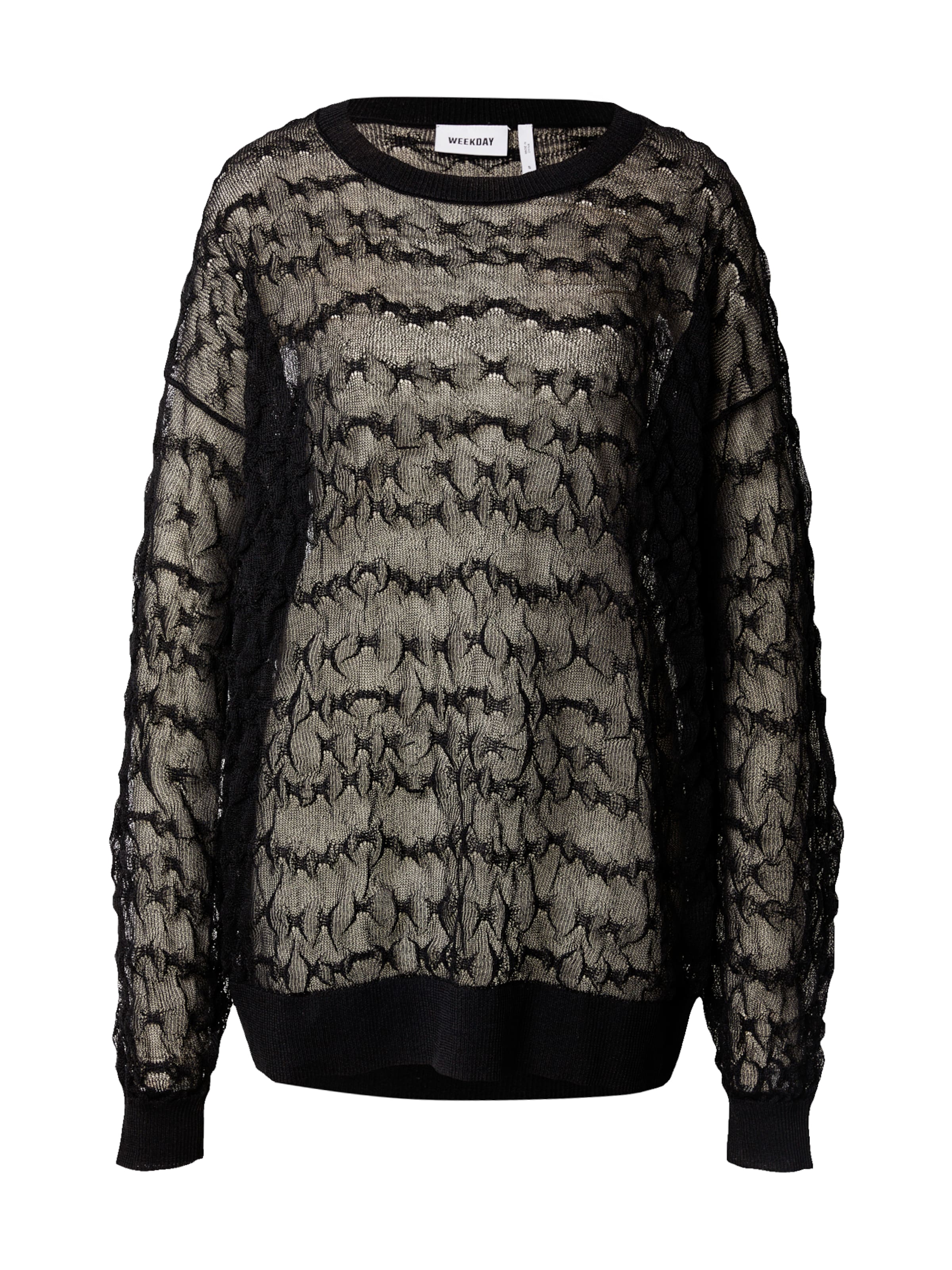 WEEKDAY Pullover  'Silva' in Schwarz: Vorderseite