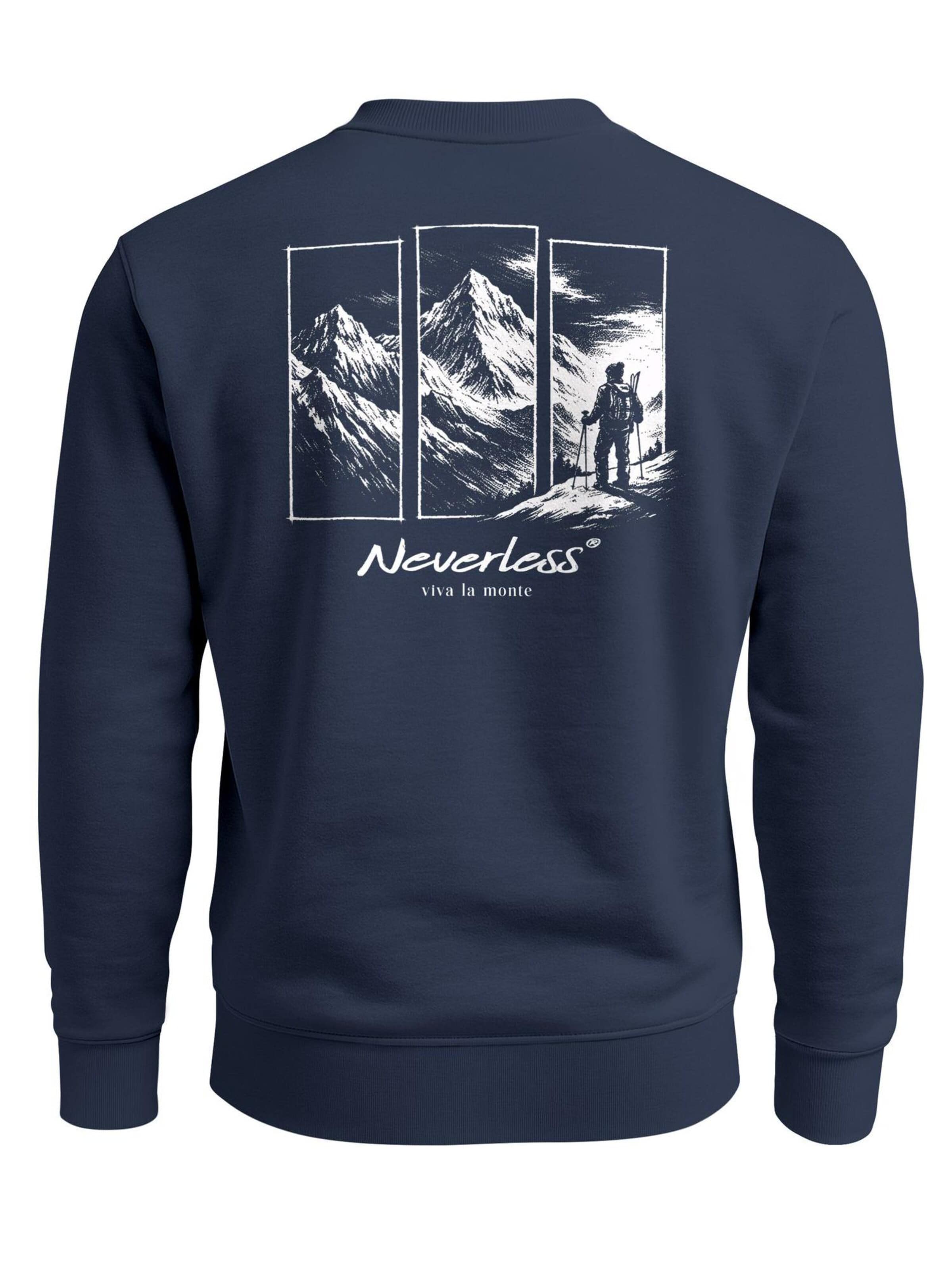 Neverless Sweatshirt 'viva la monte'‌‌‌‌‌‌‌ in Blau