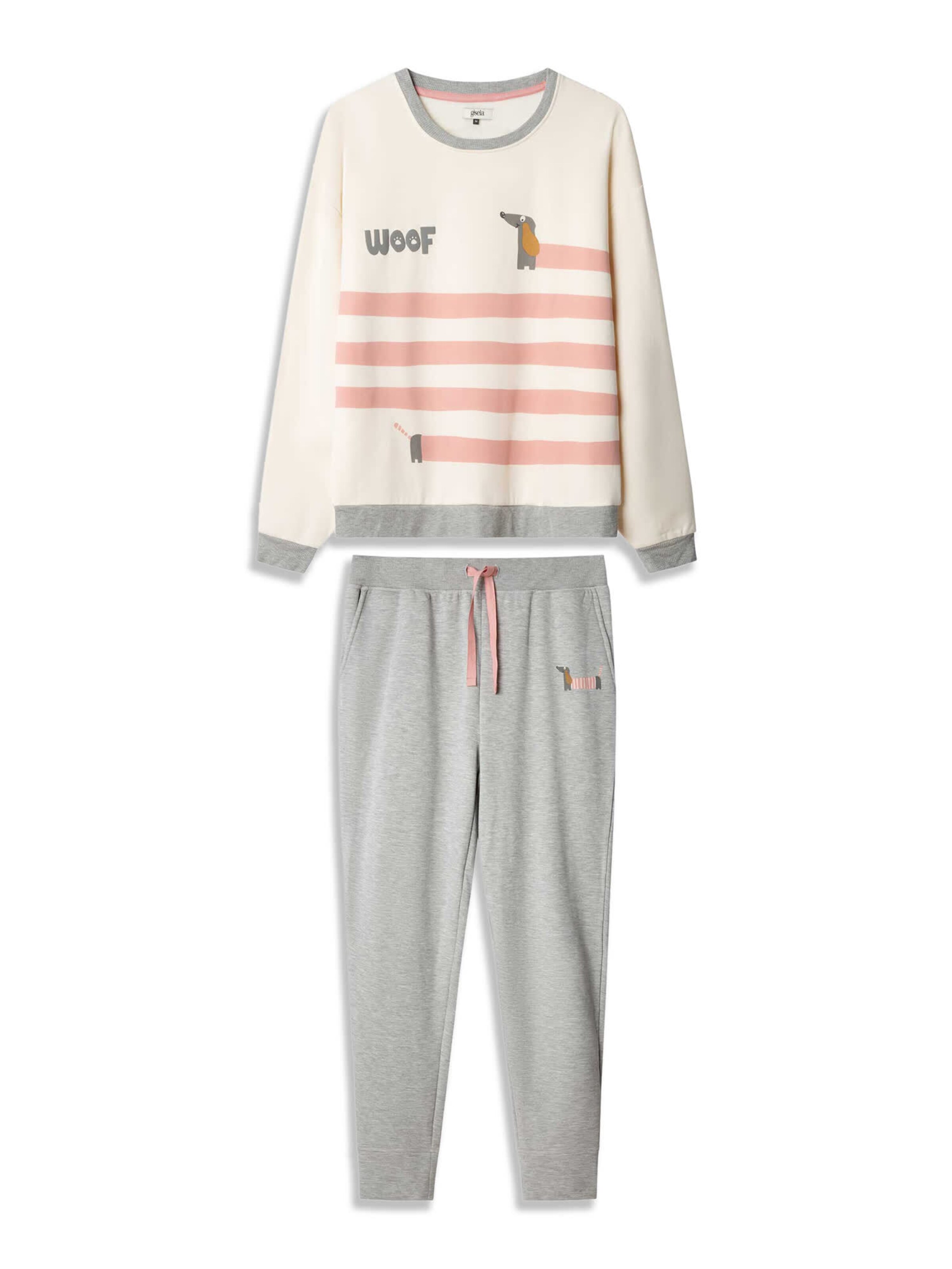 Gisela - Pijama en beige: frente