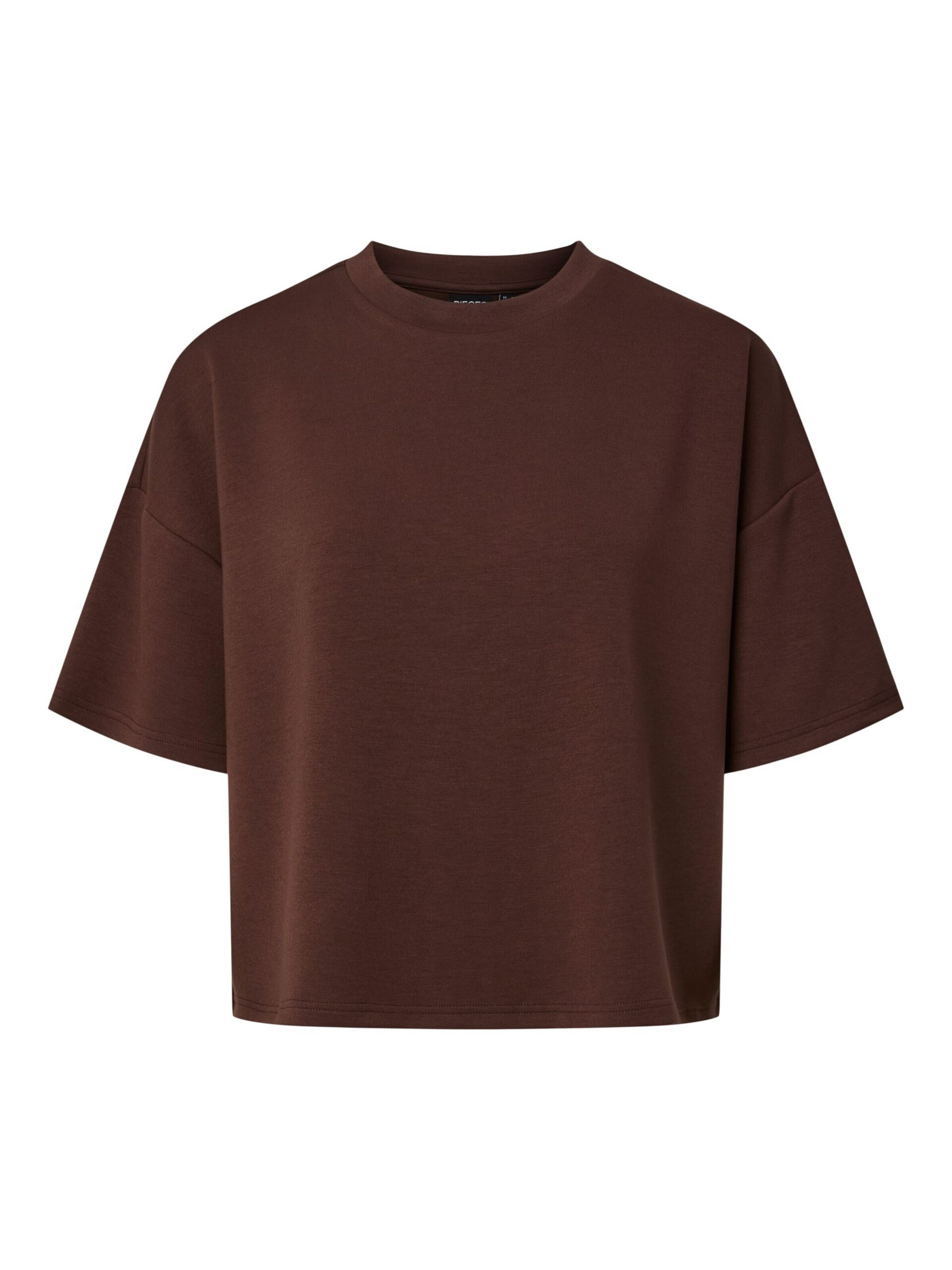 PIECES Shirt in Bruin: voorkant