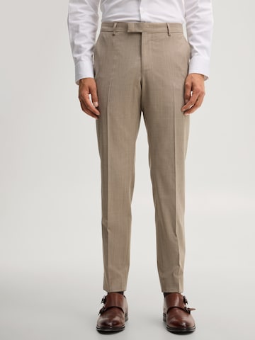 JOOP! Slim fit Pleated Pants in Brown: front