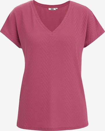 T-shirt WE Fashion en rose : devant