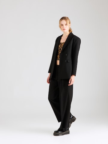 BRAVE SOUL Wide leg Pleated Pants in Black