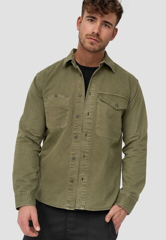 INDICODE JEANS Regular fit Button Up Shirt 'Giuseppe' in Green: front