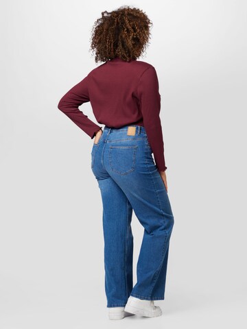 PIECES Curve Wide leg Jeans 'PEGGY' in Blauw