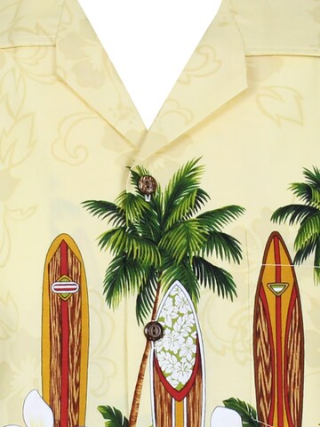 Pacific Legend Regular Fit Hemd 'Surfbretter' in Gelb