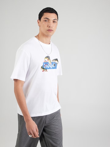 HUGO Póló 'Nalotrix' - fehér: elől