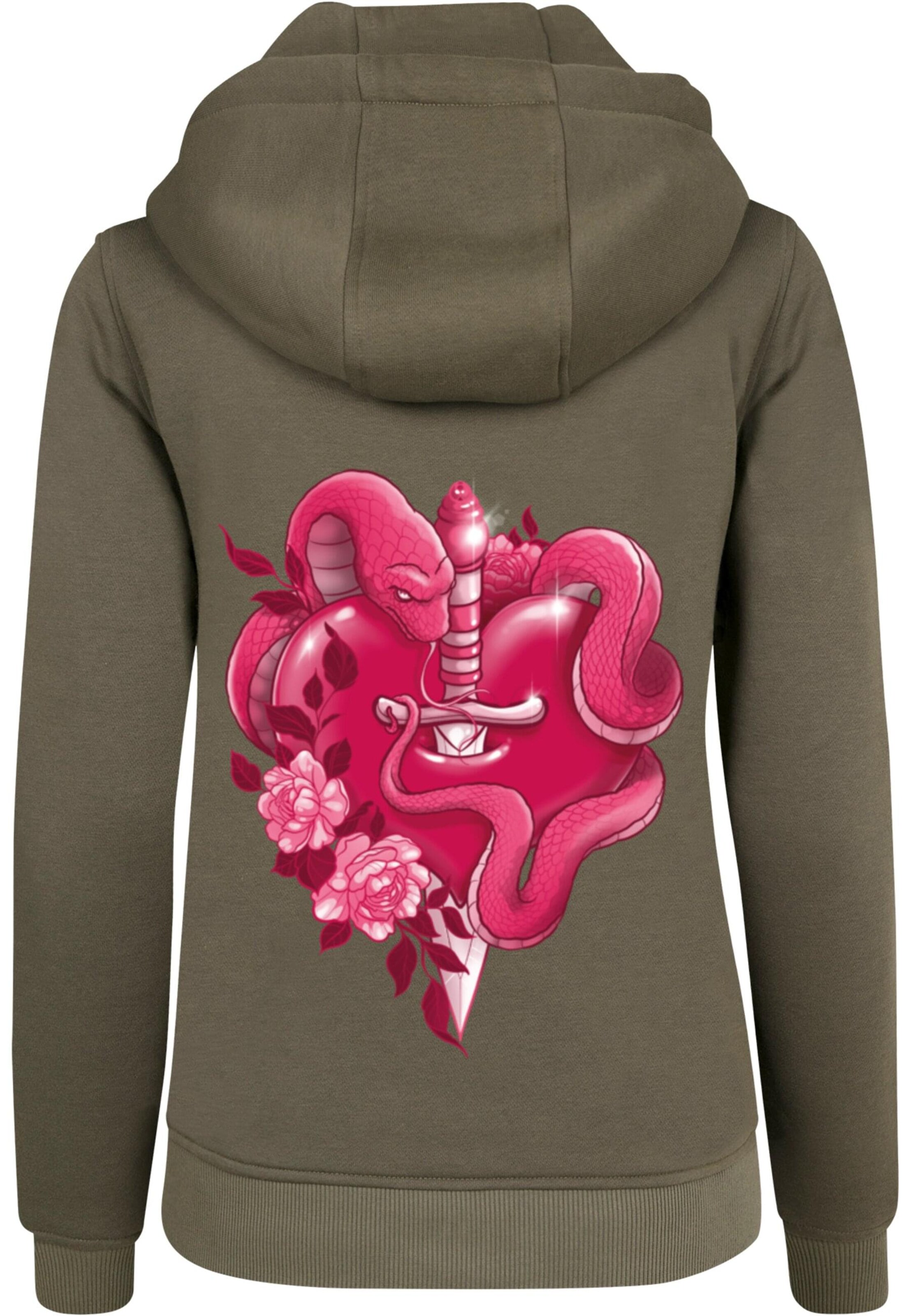 Mister Tee Mikina 'Snakes Heart' – zelená