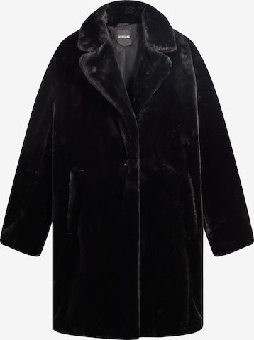 BershkaZimski kaput - crna boja: prednji dio