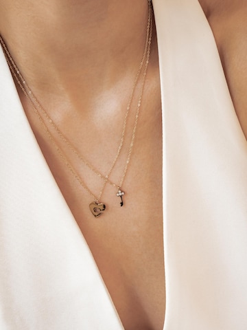 Collana 'Interlocking Heart & Key Love' di Hey Happiness in oro