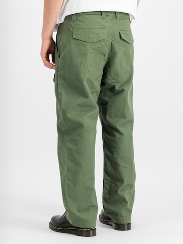 ALPHA INDUSTRIES Loose fit Cargo trousers 'CWU-18/P' in Green: back