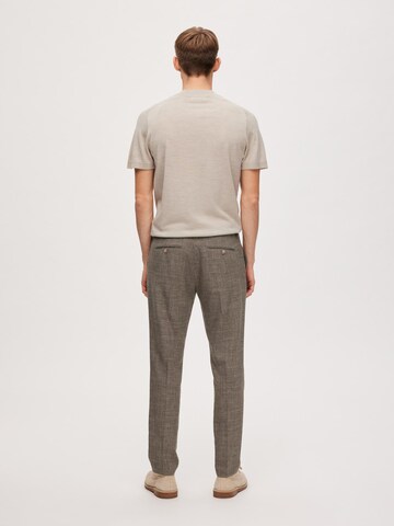 Coupe slim Pantalon à plis 'SLHOasis' SELECTED HOMME en gris