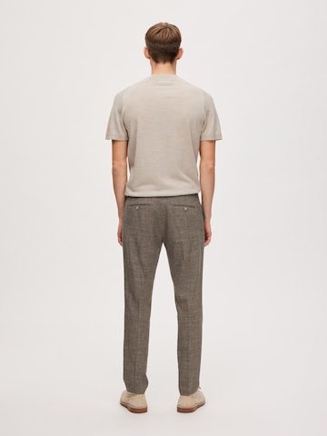 SELECTED HOMME Regular Pleated Pants 'Oasis' in Grey