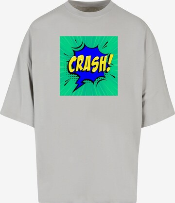 Merchcode Shirt 'Crash Comic' in Grijs: voorkant