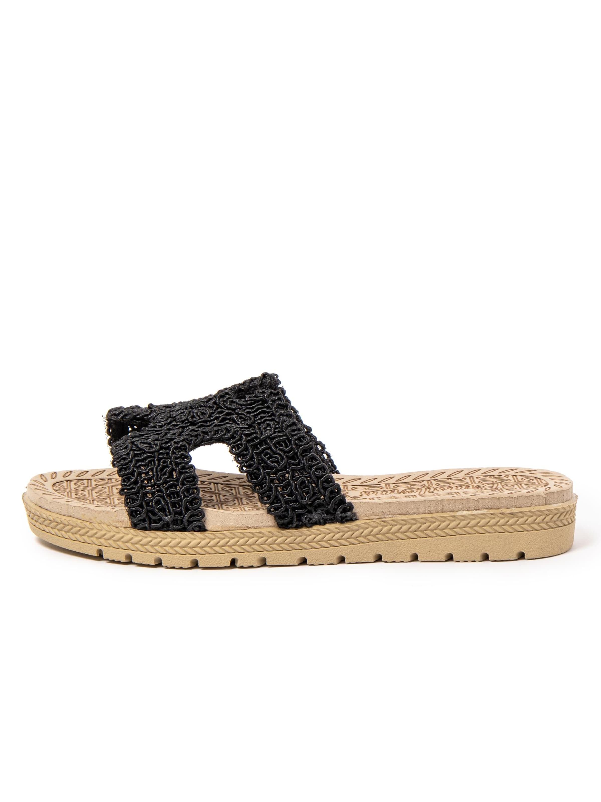 Brasileras Slippers 'Braida' in Black: front