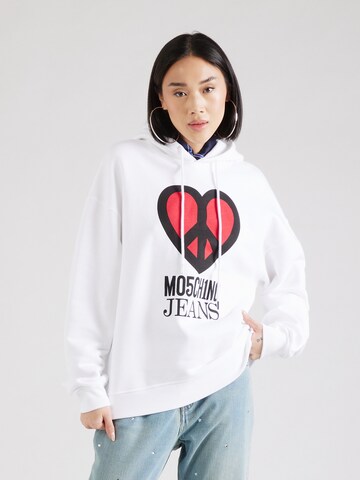 Moschino Jeans Sweatshirt in Wit: voorkant