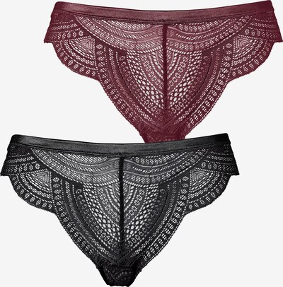 Slip LASCANA pe mov mură / negru, Vizualizare produs