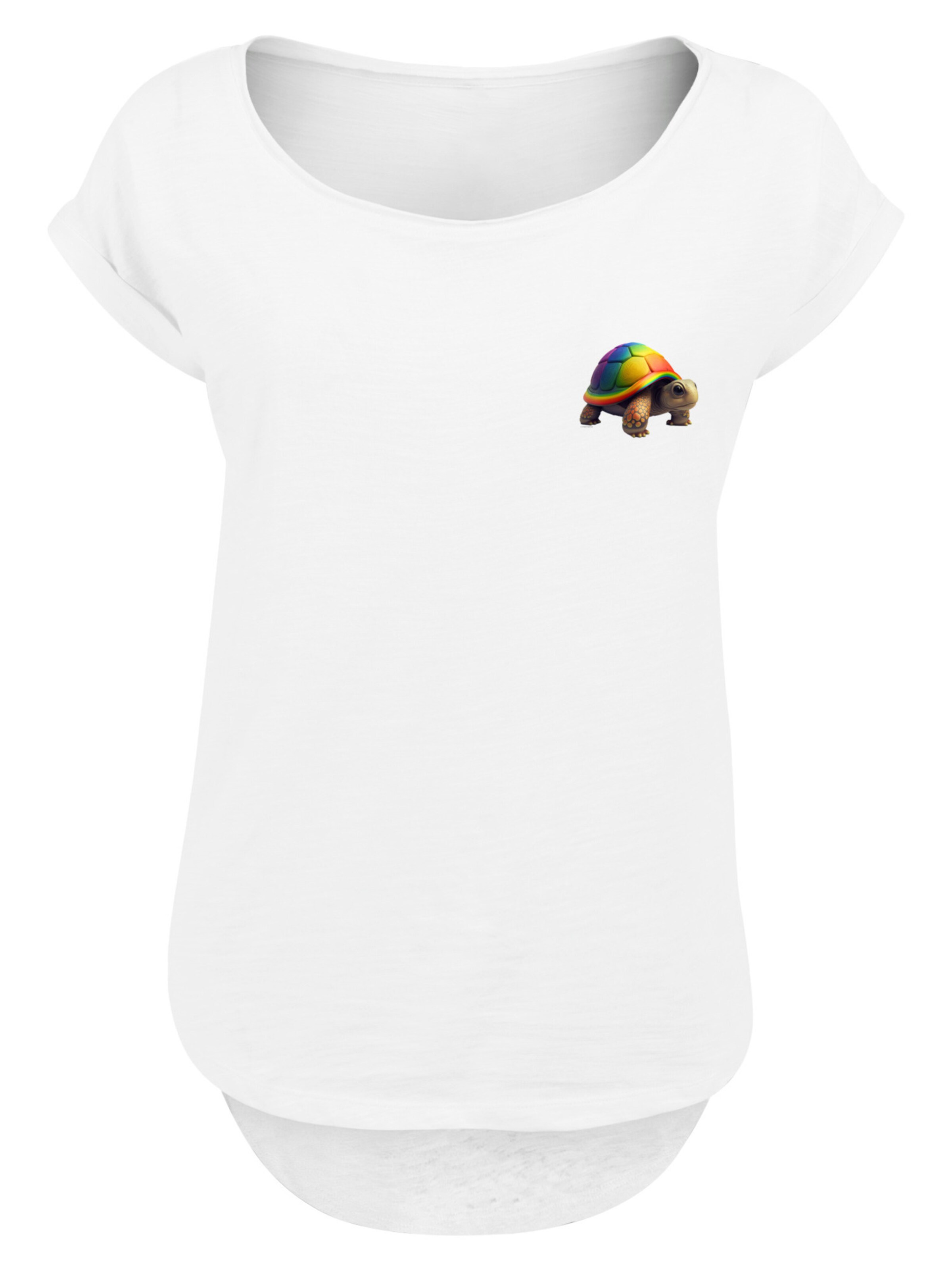 F4NT4STIC Shirt 'Rainbow Turtle' in Weiß: Vorderseite