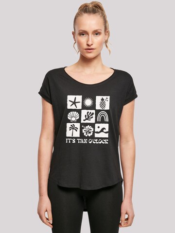 F4NT4STIC Shirt 'Its Tan O Clock' in Black: front
