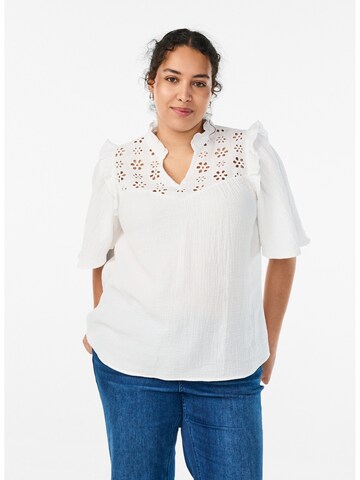Zizzi Blouse 'Vvivu' in White: front