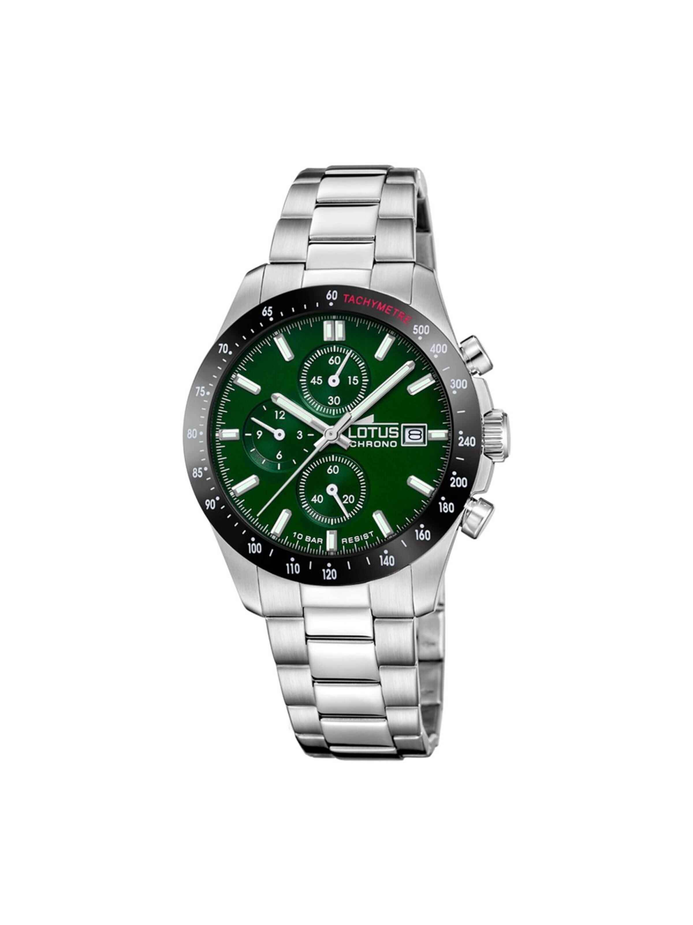 Lotus Analog Watch in Green: front