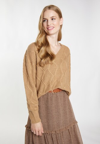 Pull-over DreiMaster Vintage en marron : devant