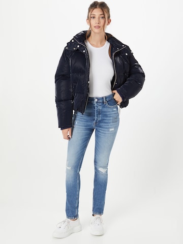 Coupe slim Jean 'The Line high rise skinny in organic cot' SCOTCH & SODA en bleu